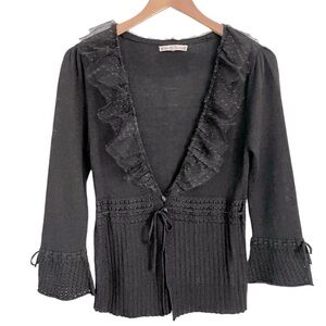 Nanette Lepore Black Lace Cardigan